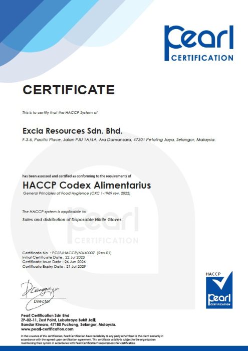 PEARL CERTIFICATION EXCIA