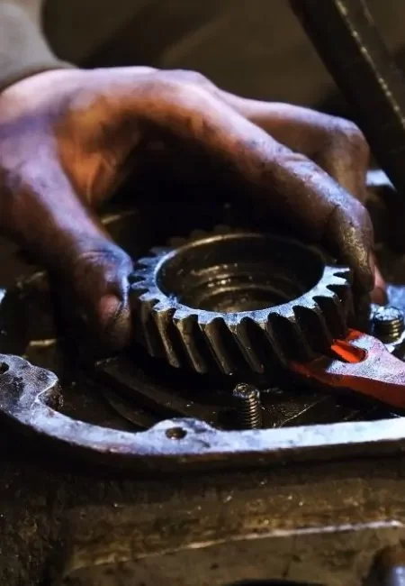 hand without mechanic gloves